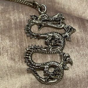 2 3/4” Dragon Pendant Necklace 20” necklace chain